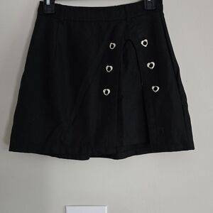 Black Mini Skirt with Silver Eyelets